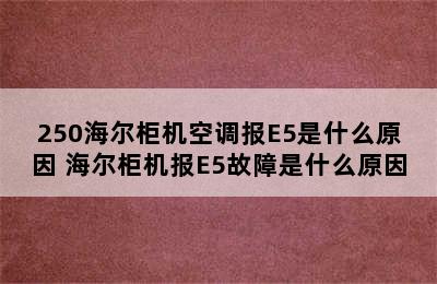 250海尔柜机空调报E5是什么原因 海尔柜机报E5故障是什么原因